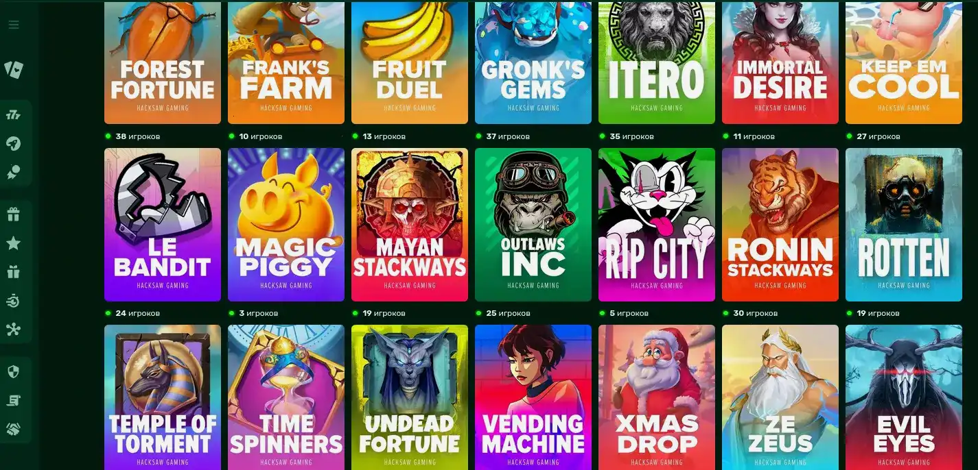 Интерфейс игровых автоматов казино Фараон на экране